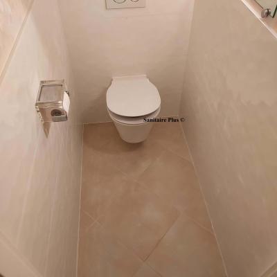 Rénovation toilette bâti support Duofix Sigma 12 plaque de commande Sigma 20 cuvette suspendu sans bride Amazi